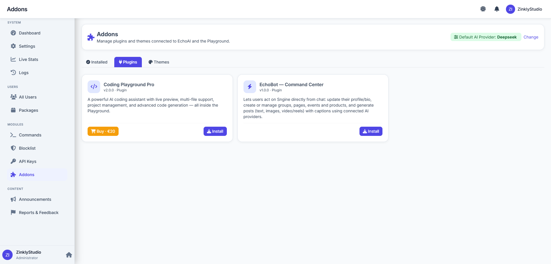 Extensions Manager