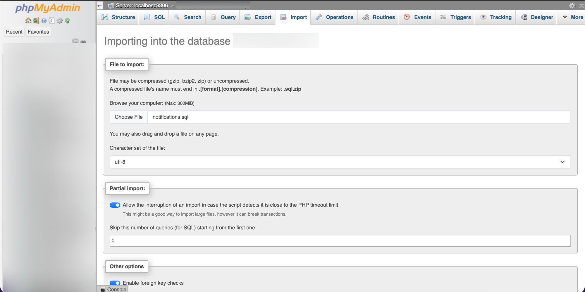 Step 2 - MySQL import